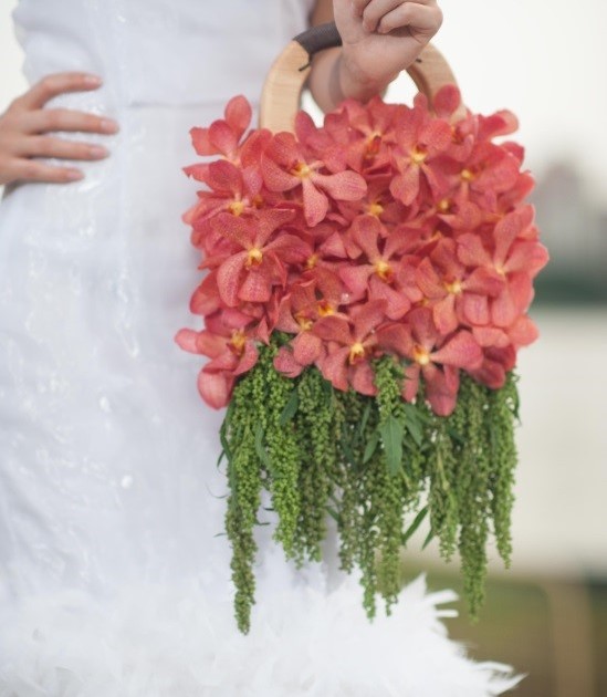 mokara, bag, wedding, myreika, amaranthu, flower